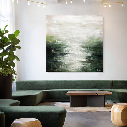 July Large Abstract Painting Decor Hand Painted Canvas Oil Painting Decorative Modern Paintings Wall Pictures For,31inx31in,No Frame