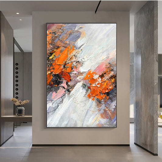 3D Knife Abstract Oil Painting On Canvas Handmade Modern Bright Color Abstract Painting Landscape Picture Home,31inx47in,No Frame