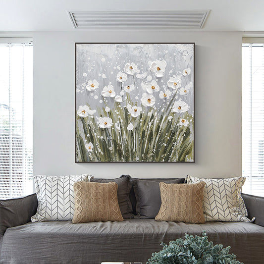 Modern New House Wall Decor Christmas Gift Hand Made Flower Oil Painting Wall Canvas Picture Art,31inx31in,No Frame