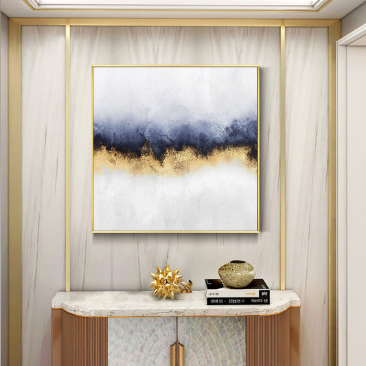 60Abstract Purple With Gold Foil Painting Handpainted Oil Painting On Canvas Modern Landscape Painting Wall Art,31inx31in,No Frame