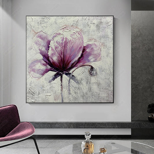 Pure Hand Painted Peony Flower Oil Painting Living Room Hotel Restaurant Decoration Painting Handmade Painting,31inx31in,No Frame