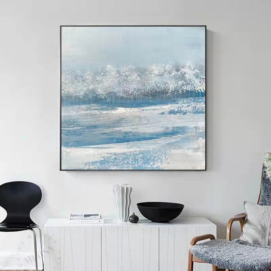 Snow Scene Living Room Decorative Painting Modern Landscape Handpainted Oil Painting Sofa Background Wall Study Hangingv