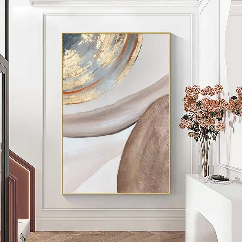 Original High end Pure Hand painted Oil Painting Large Living Room Floor Painting Sofa Background Wall,31inx47in,No Frame