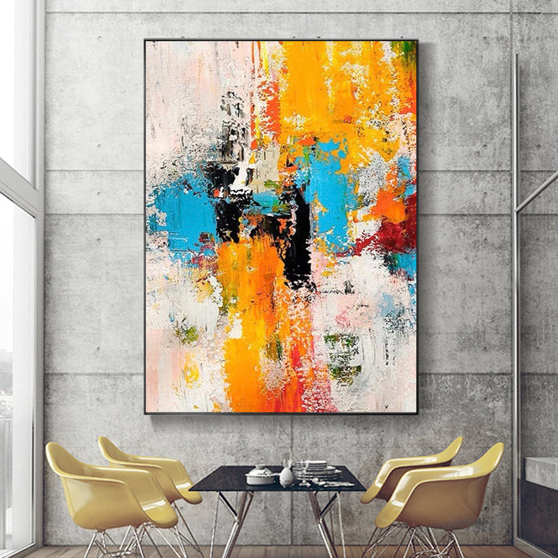Large Hand painted Oil Painting Abstract Art Hanging Painting Nordic Mural Living Room Background Wall Decorative,31inx47in,No Frame
