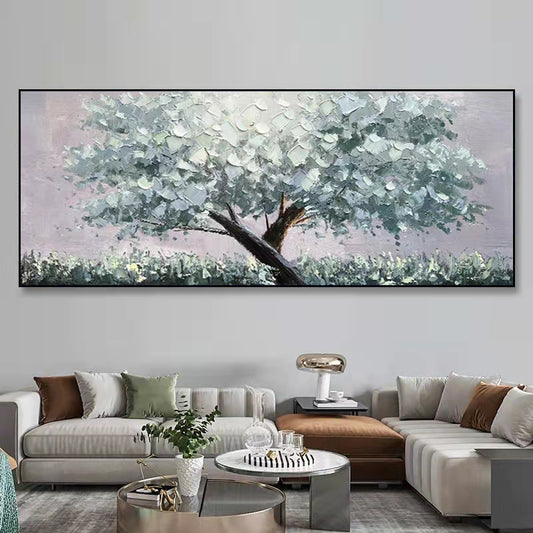 Modern Living Room Decorative Painting Hand painted Oil Painting Sofa Background Wall Landscape Abstract Hanging Painting,27inx54in,No Frame