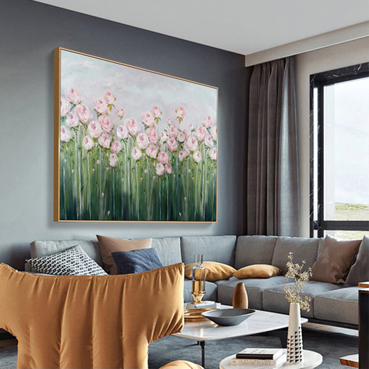 Flower Painting Wall Decoration Art Picture  Hand painted Canvas Painting Abstract Floral Artwork,31inx47in,No Frame