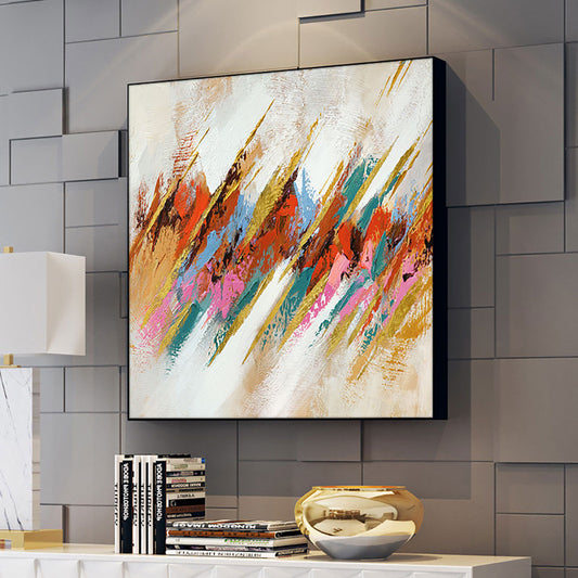 Wall Art Abstract Oil Painting Handpainted Colorful Landscape Art Pictures On Canvas For Home Decor Modern,31inx31in,No Frame