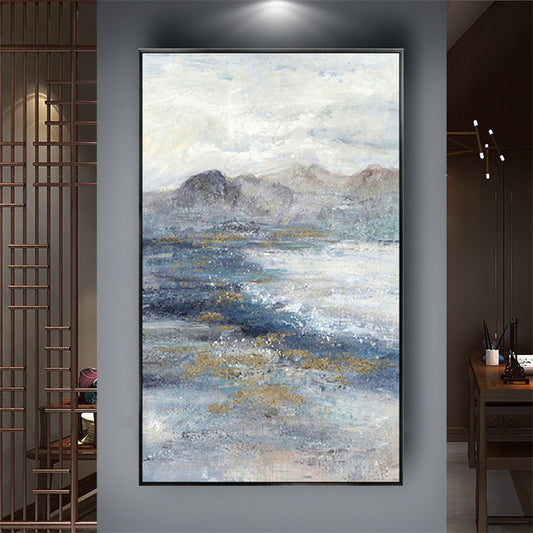 Hand Painted Abstract Landscape Oil Painting On Canvas Handmade Artwork Picture For Home Cuadros Decor Room,31inx47in,No Frame
