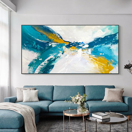 Abstract Hand painted Oil Painting Landscape Decoration Painting Living Room Bedroom Wall Hanging Painting Large Canvas,27inx54in,No Frame