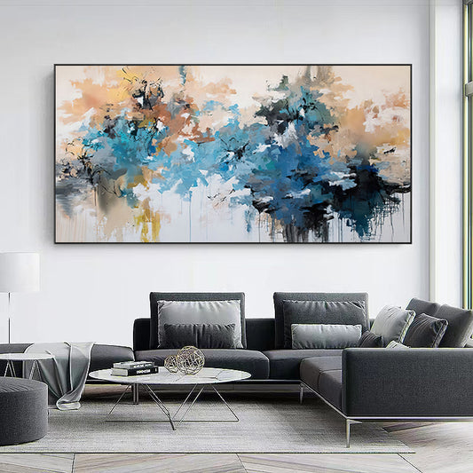 Original Hand painted Oil Painting Decorative Painting of Living Room Sofa Modern Abstract Simple Hanging Painting,27inx54in,No Frame