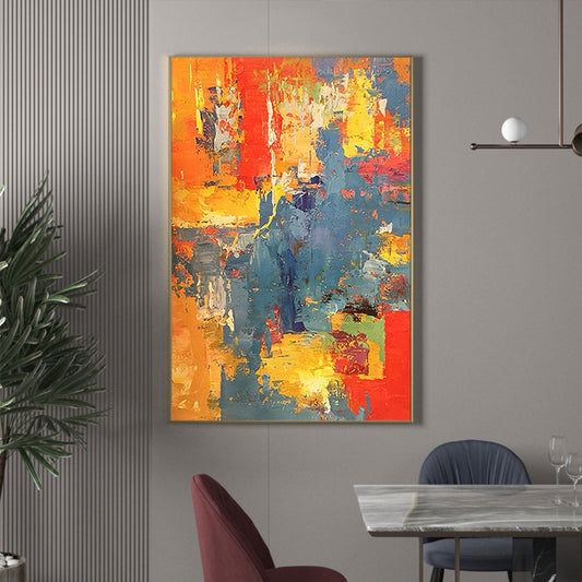 Large Hand painted Oil Painting Abstract Art Hanging Painting Nordic Mural Living Room Background Wall Decorative,31inx47in,No Frame