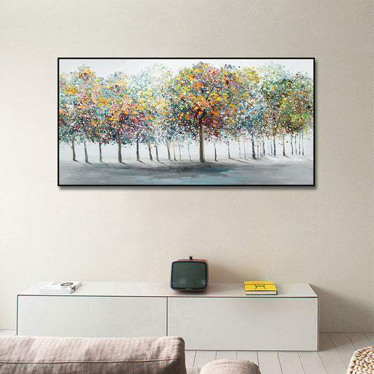 Abstract Landscape Paintings On Canvas Colorful Tree Wall Art Pictures  Hand Painted Oil Painting,27inx54in,No Frame
