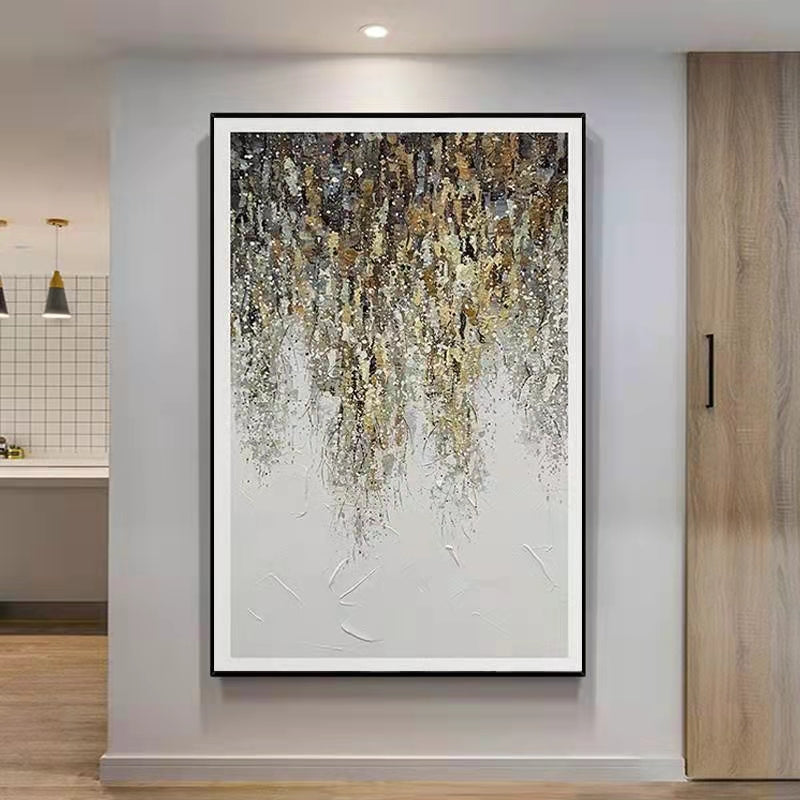 Hand painted Modern Abstract canvas Oil Paintings Abstract gold Oil Painting picture Living Room home Decoration,31inx47in,No Frame