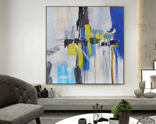 Very Large Abstract Painting On Canvas Modern Abstract Painting Original Oversized Wall Art Canvas Painting Art For Living Room31in,No Frame
