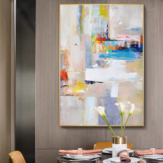 Handmade Wall Art Modern Abstract Oil Painting on Canvas Large Piece Wall Painting for Living Room,31inx47in,No Frame