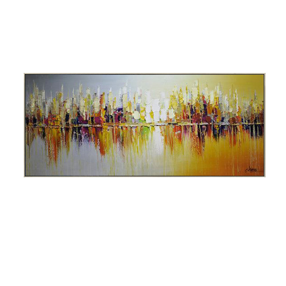 #350Abstract Landscape Wall Art Oil Painting Handmade Modern Canvas Oil Painting For Living Room Decoration Art,27inx54in,No Frame