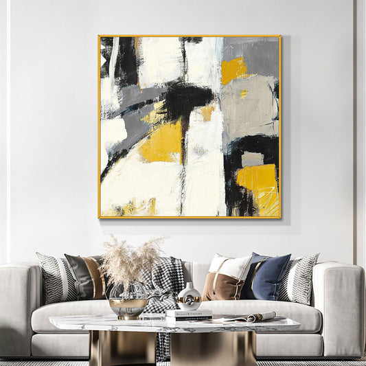 Abstract Square Wall Art Painting Hand Painted Oil Painting On Canvas Modern Knife Landscape Paintings For Living Room ,31inx31in,No Frame