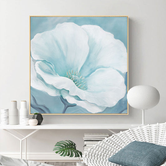 Modern Abstract White Flower Hand painted Oil Painting Canvas Wall Art Handmade Oil Painting for Livingroom