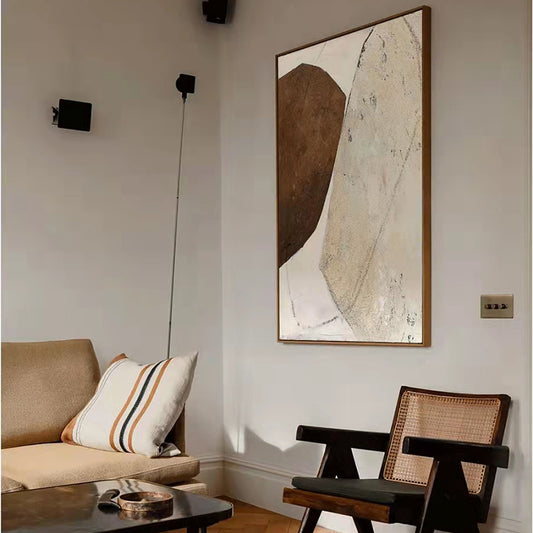 #780Modern Abstract Handpainted lLving Room Decoration Painting Lucky Stone Sofa Background Wall Japanese Abject Style Corridor,31inx47in,No Frame