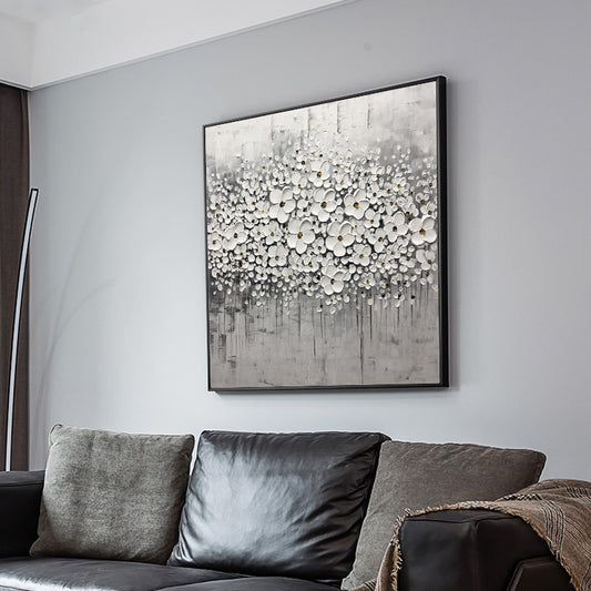 Nordic Style Pure hand-painted Oil Painting Decorative Painting Abstract Floral Paintings Thick Oil Painting Restaurant Bedroom31in,No Frame
