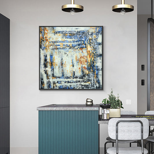 Hand Painted Oil Painting On Canvas Handmade Modern Abstract Colorful Landscape Oil Painting Pictures,31inx31in,No Frame