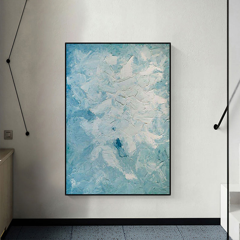Pure Handmade Oil Painting Simple Abstract Wave Seascape On Canvas Living Room Modern Background Hanging Mural,31inx47in,No Frame