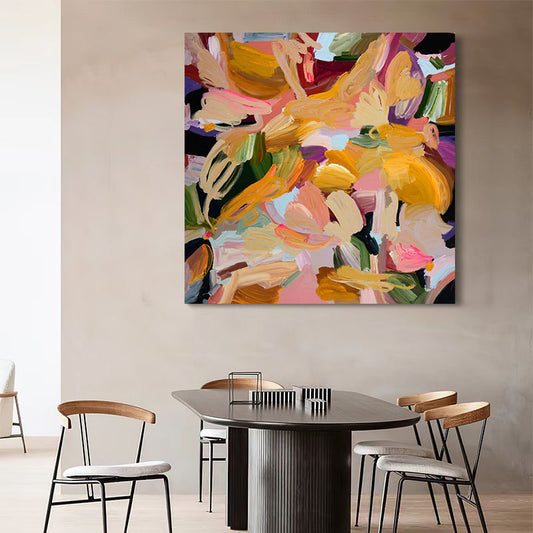 Modern Abstract Hand painted Oil Painting Large Living Room Sofa Background Wall Decorative Painting Corridor Hanging,31inx31in,No Frame