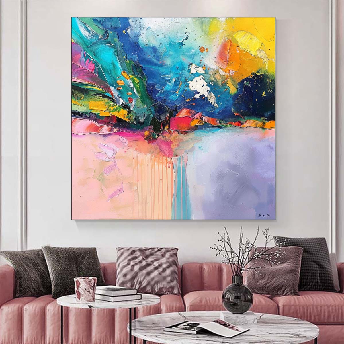Original creation Abstract Hand painted Oil Painting Canvas Wall Art For Home Living Room Unframed/Rolled #009