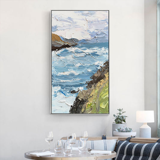 Free Shipping  Hand Painted Oil Painting Knife Painted Landscapes Porch Corridor Living Room Decorations Abstract,27inx54in,No Frame