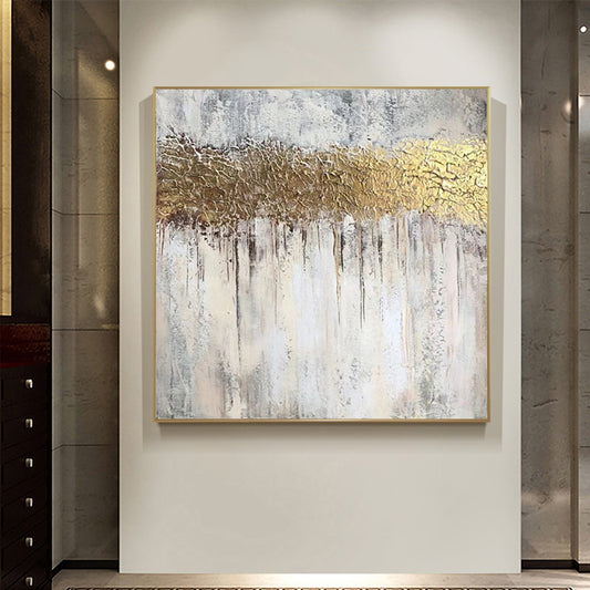 Abstract Gold Leaf Painting Extra Large Wall Art Abstract Acrylic Paintings On Canvas Contemporary Art Wall  (Unframed/Rolled)