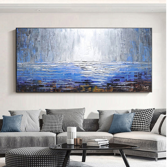 Large Wall Art Handmade Oil Painting 3D Abstract Paintings Wall Decor Canvas Art Landscape Picture,27inx54in,No Frame
