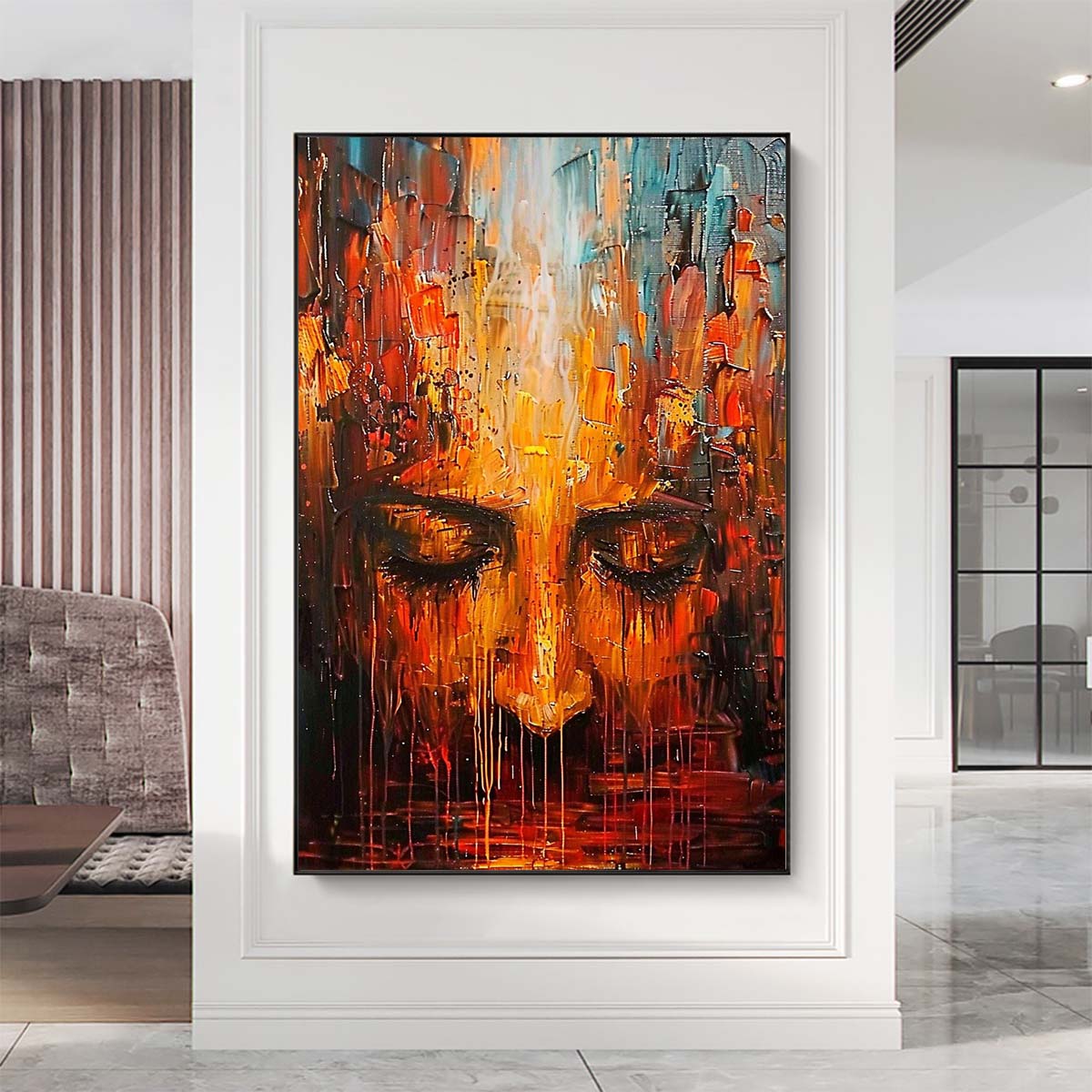 Original creation City Hand painted Oil Painting Canvas Wall Art For Home Living Room Unframed/Rolled #012