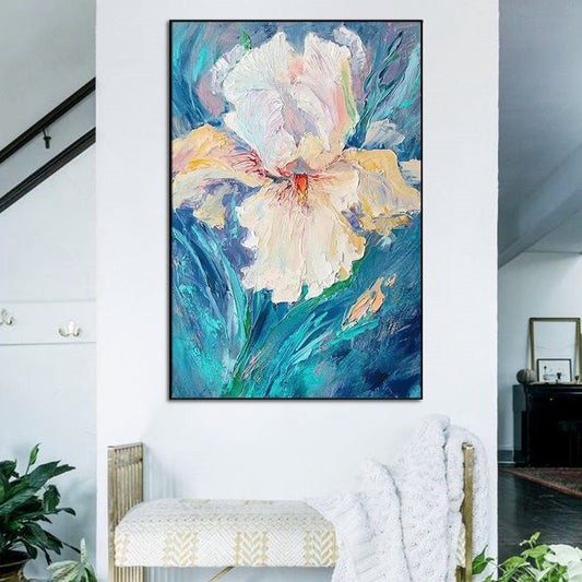 Handmade Beautiful Flowers Abstract Art Oil Paintings On Canvas China Artwork Modern Wall Decor Accessories For Sleeping,31inx47in,No Frame