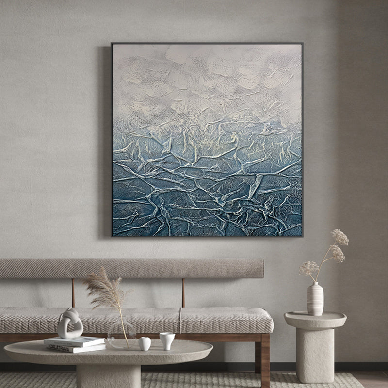 Pure Hand painted Oil Painting Art Texture Mural Large Living Room Background Wall Decorative Painting Abstract,31inx31in,No Frame