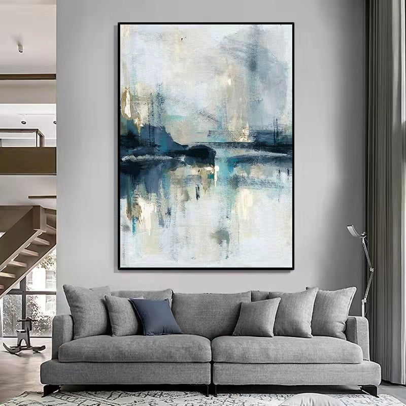 Handmade Oil Painting Canvas Wall Art Oil Painting Brown Canvas Abstract Picture Art Home Decor For Living Room,31inx47in,No Frame