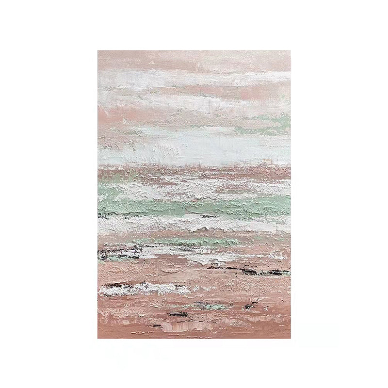 Hand Painted Modern Abstract Tiffany Blue Thick Oil Texture Decorative Poster Porch Aisle Hanging Oil Painting,31inx47in,No Frame