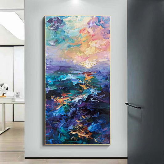 Landscape Paintings Abstract Handmade Oil Painting Modern Home Living Room Decoration Painting,27inx54in,No Frame