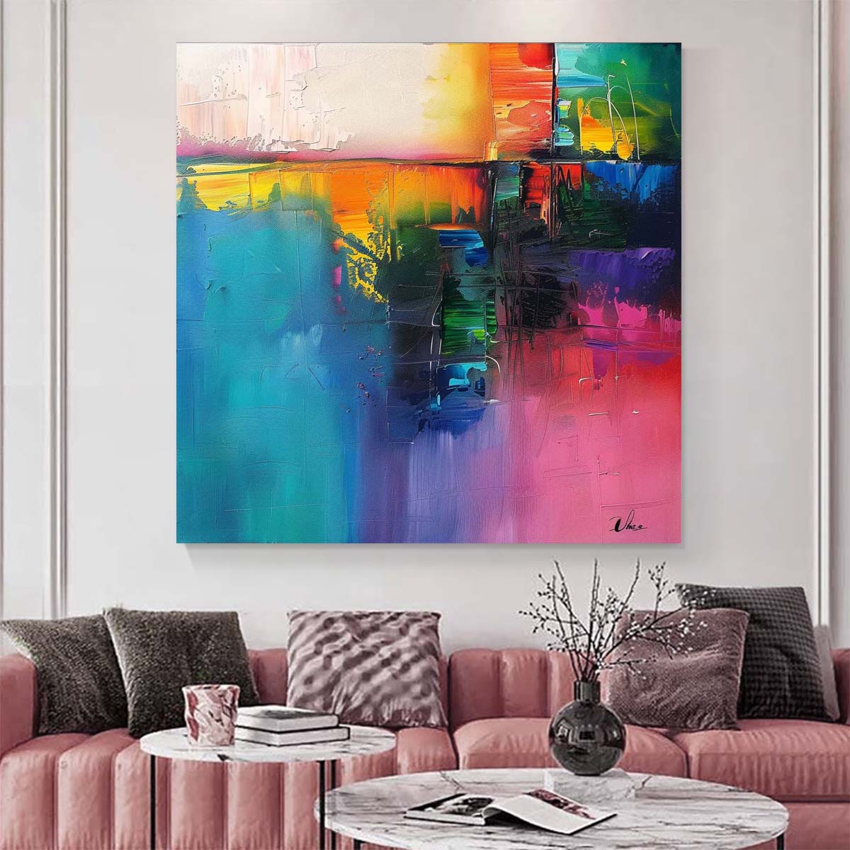 Original creation Abstract Hand painted Oil Painting Canvas Wall Art For Home Living Room Unframed/Rolled #008