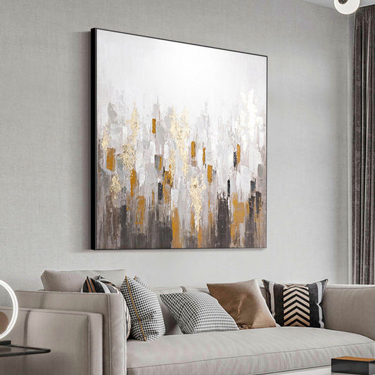 Abstract Urban Architectural Landscape Oil Painting Handmade Large Size Canvas Wall Art Painting for Modern Living
