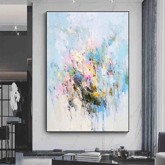 Hand Painted Canvas Oil Paintings Modern Wedding Decor Knife Flower Wall Art Pictures Home Decoration For Living Room,31inx47in,No Frame