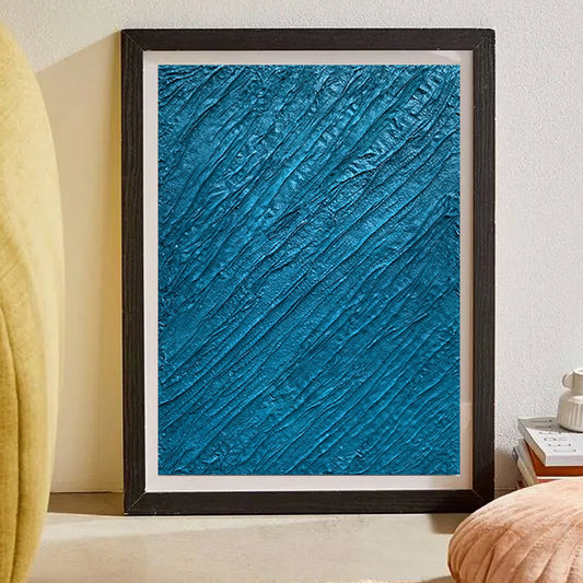 New Arrival Blue Pictures Home Art Handmade Abstract Oil Painting Canvas Wall Art Modern Home,31inx47in,No Frame