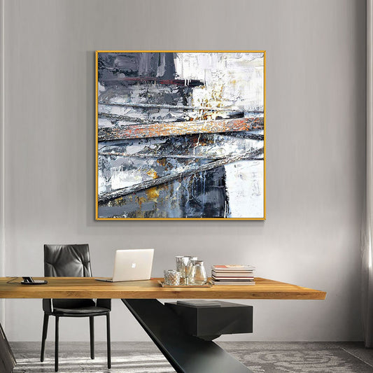 Abstract 3D Landscape Painting  Hand Painted Oil Painting On Canvas Wall Art Vintage Poster Art,31inx31in,No Frame