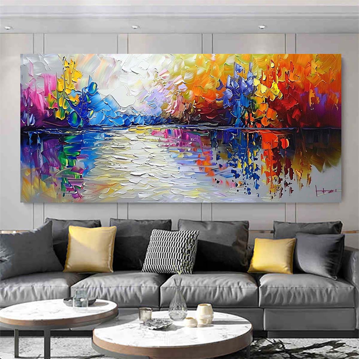 Original creation Landscape Hand painted Oil Painting Canvas Wall Art For Home Living Room Unframed/Rolled #028