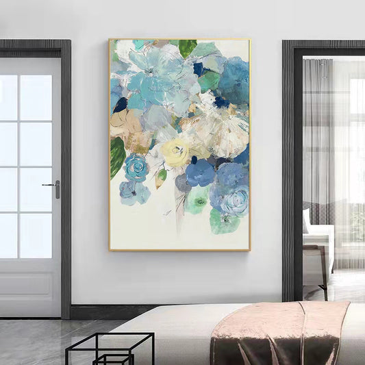 Large Modern Pintura Oleo Flores Canvas Wall Art Abstract Oil Painting on Canvas Decorative Picture,31inx47in,No Frame