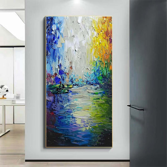 Landscape Paintings Abstract Handmade Oil Painting Modern Home Living Room Decoration Painting,27inx54in,No Frame