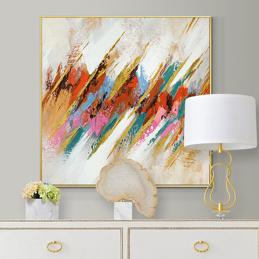 Wall Art Abstract Oil Painting Handpainted Colorful Landscape Art Pictures On Canvas For Home Decor Modern,31inx31in,No Frame