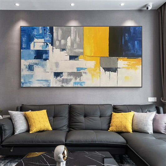 Hand Painted Abstract Modern Canvas Oil Painting Decor Salon For Living Room Wall Canvas Art Rectangle,27inx54in,No Frame