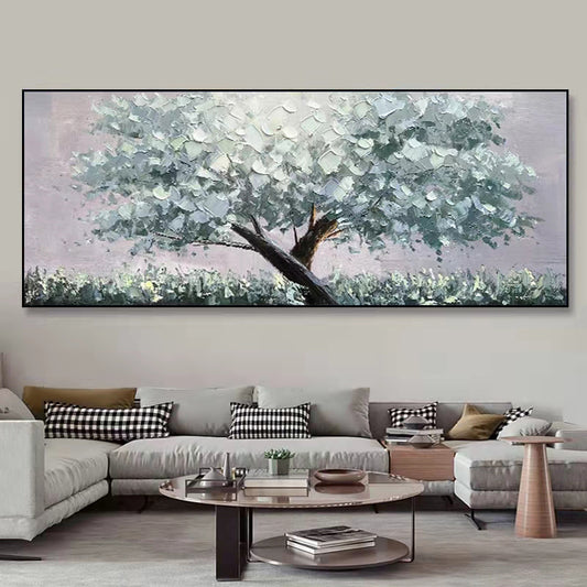 Modern Living Room Decorative Painting Hand painted Oil Painting Sofa Background Wall Landscape Abstract Hanging Painting,27inx54in,No Frame