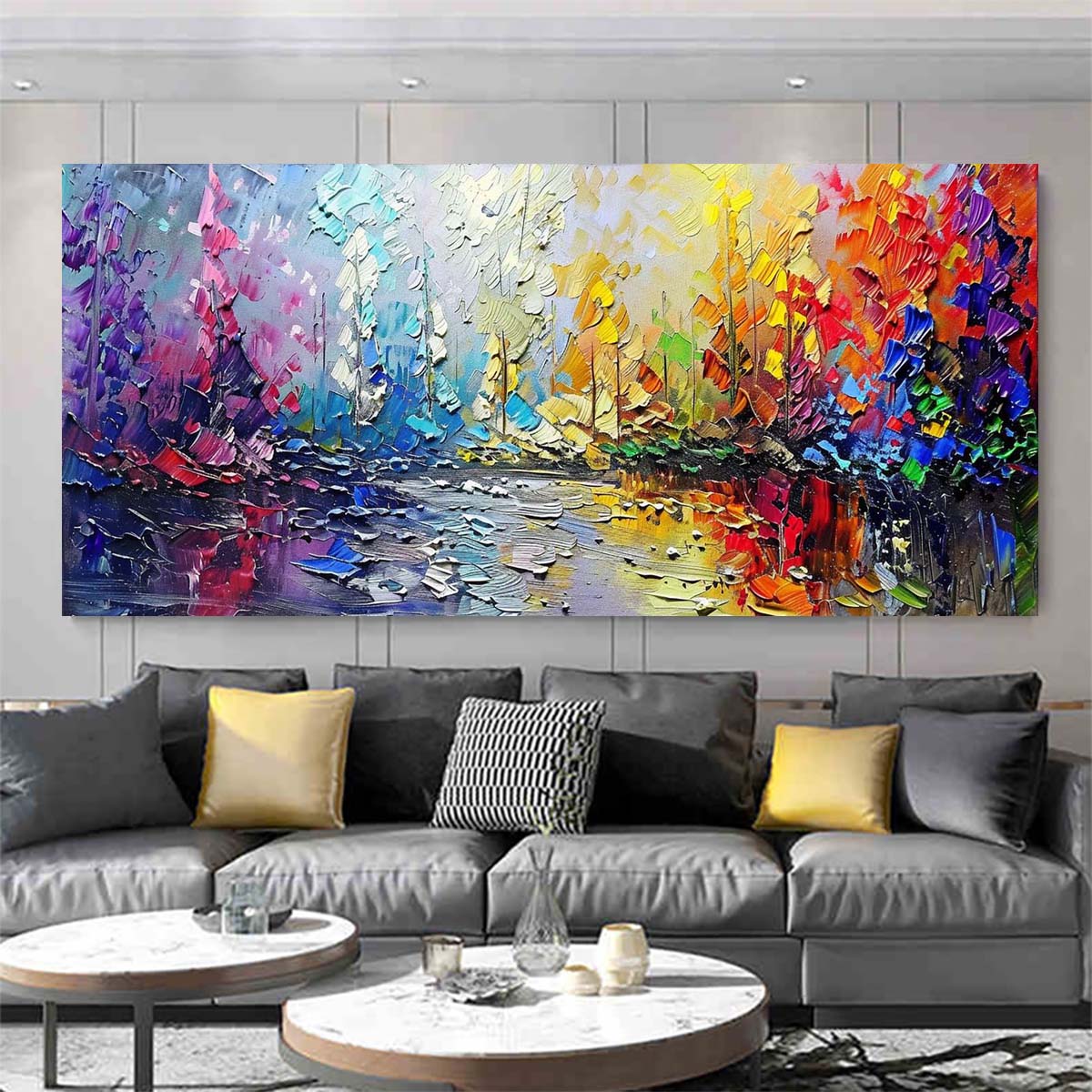 Original creation Landscape Hand painted Oil Painting Canvas Wall Art For Home Living Room Unframed/Rolled #046