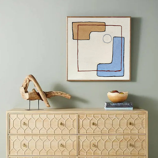 Frameless Abstract Geometry Textured Oil Painting Modern Wall Art Handpainted Oil Painting On Canvas,31inx31in,No Frame